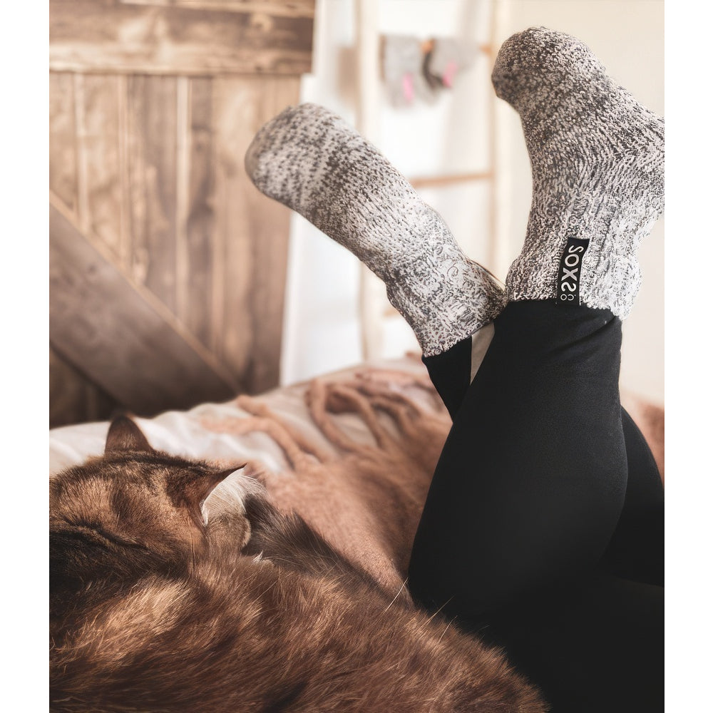 Graue Wolle Damensocken und Herrensocken Jet Black, Wadensocke, 34-36
