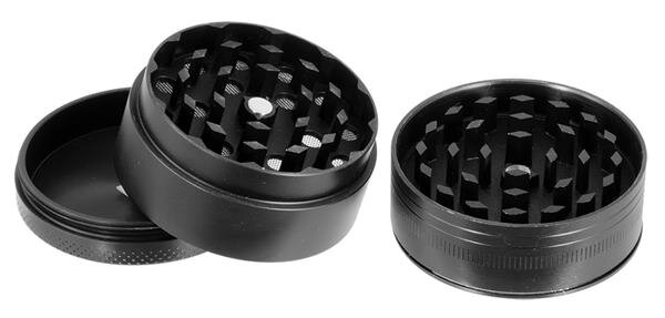 Grinder Alu Schwarz USB Feuerzeug - 50mm - 3 Layers