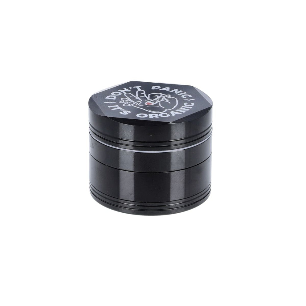 Grinder Aluminium Don't Panic, schwarz, 4tlg.