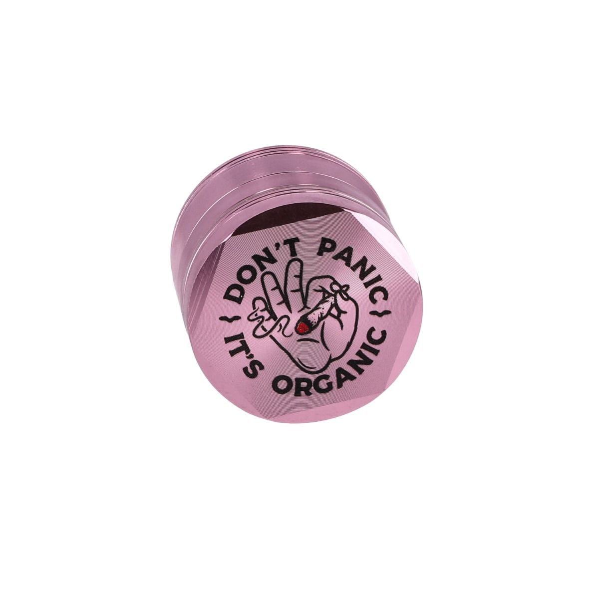 Grinder Aluminium Don't Panic, pink, 4tlg.