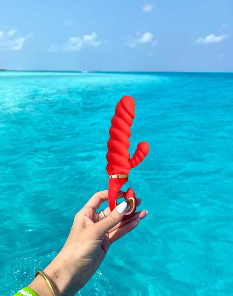 Gvibe - GCandy Mini - Gerippter Rabbit-Vibrator - Rot
