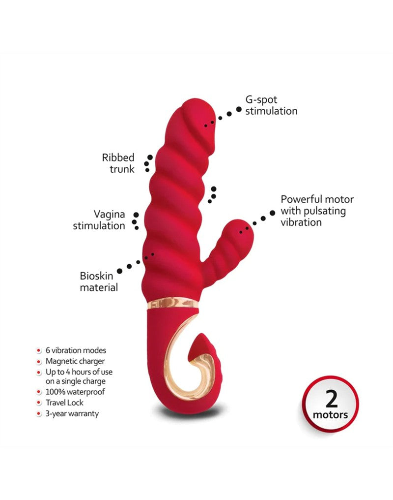 Gvibe - GCandy Mini - Gerippter Rabbit-Vibrator - Rot