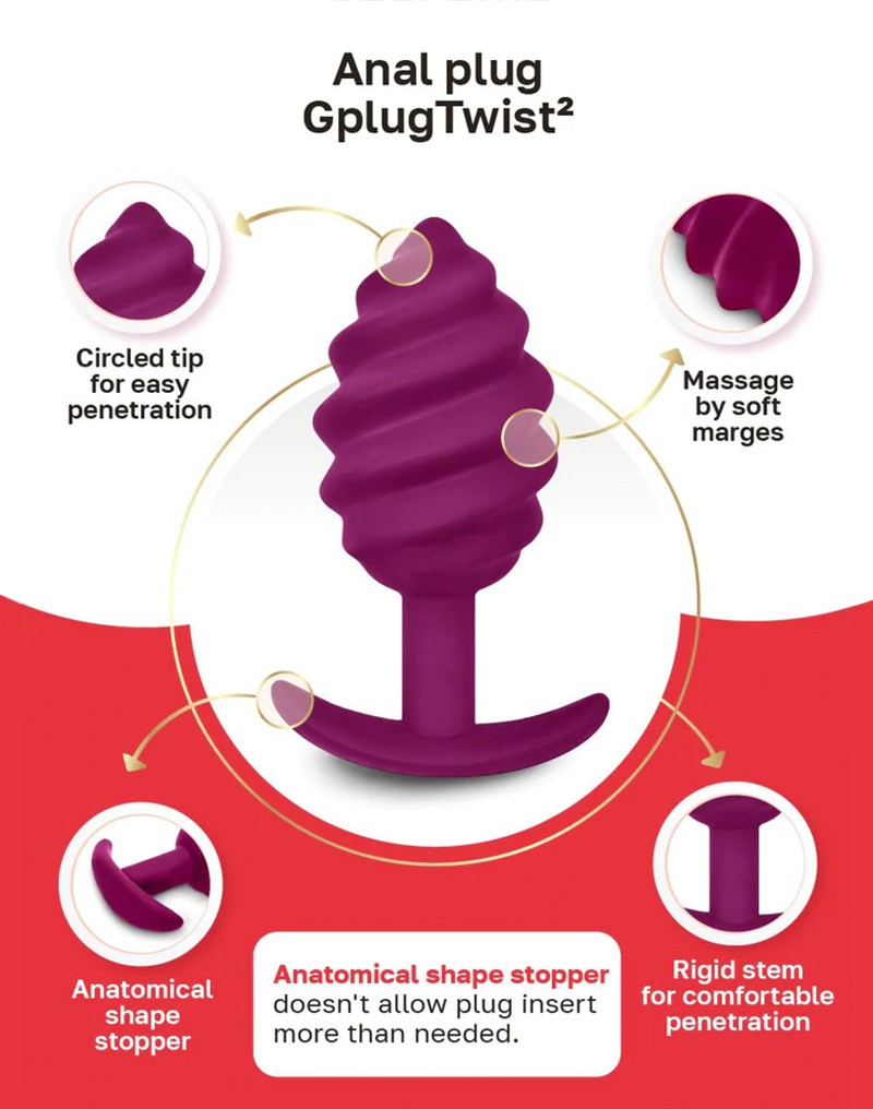 3: Gvibe - Gplug Twist 2 - Analplug - Violett