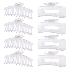 Haarklammer Gross 8er-Set, transparent