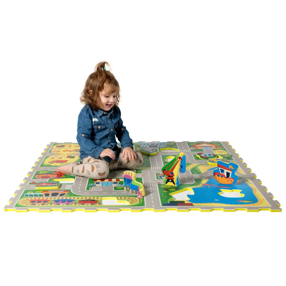 * Puzzlematte, City, 1.2 x 1.2 m