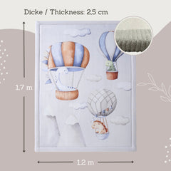 Hakuna Matte Samtmatte, Wolke Spielmatte, 1.7 x 1.2 m, Dinosaur Balloons