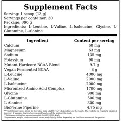Hardcore BCAA - 390g - Mango x12
