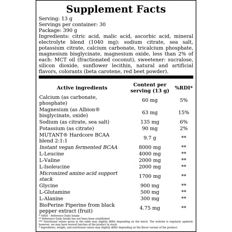 Hardcore BCAA - 390g - Watermelon x12