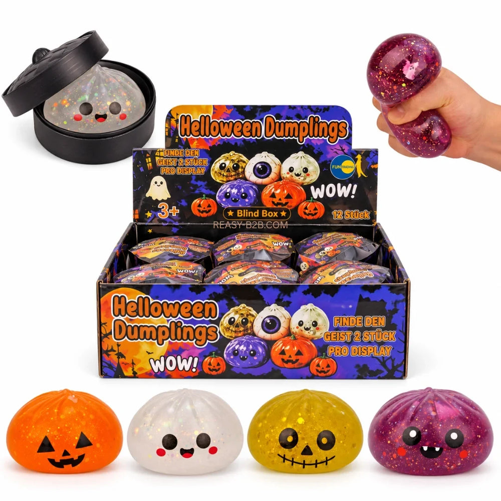 Helloween Squishy Glitzer Dumpling Spielzeug 8,5cm