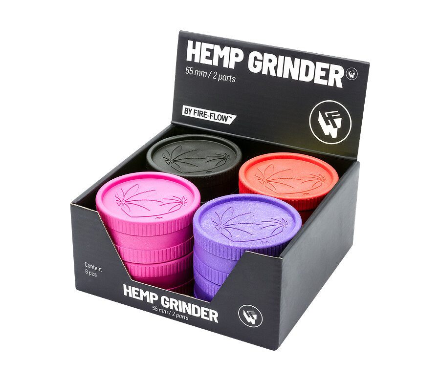 Hemp Grinder - 420 Heart - 55mm - 2 Layers - Display - 8 Stück