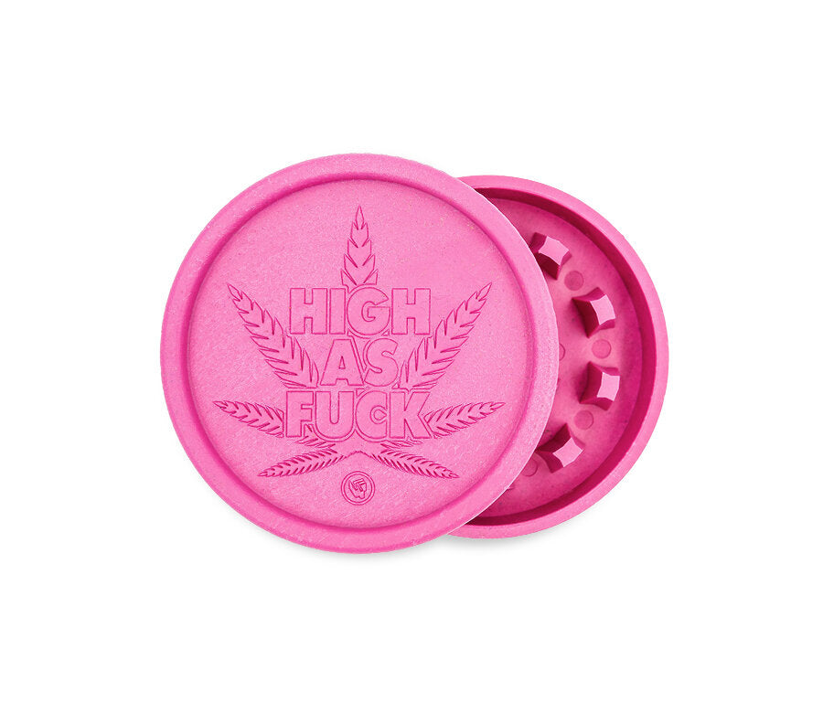 Hemp Grinder - High as Fuck - 55mm 2 Layers - Display - 8 Stück