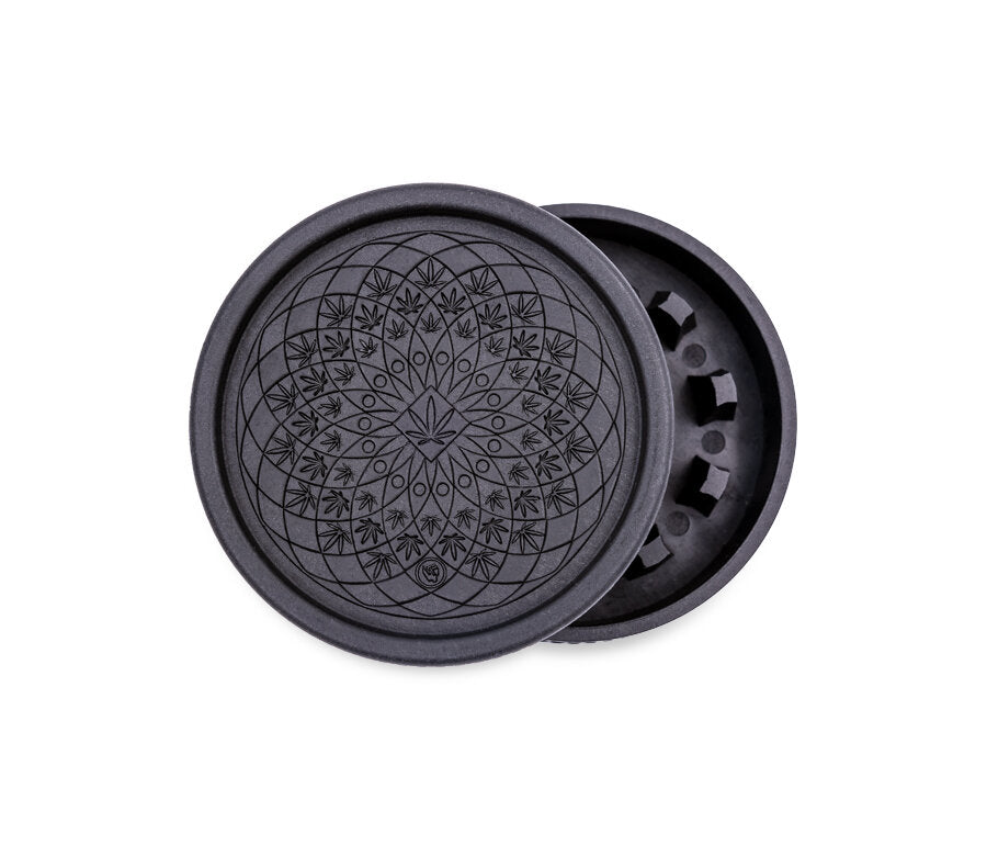 Hemp Grinder - Leaf Pattern - 55mm - 2 Layers - Display - 8 Stück