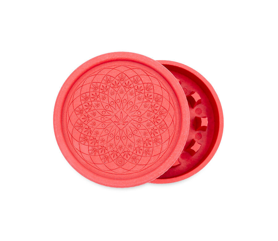 Hemp Grinder - Leaf Pattern - 55mm - 2 Layers - Display - 8 Stück