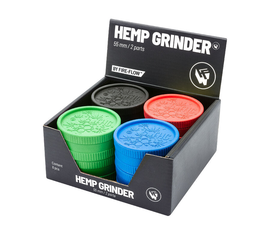 Hemp Grinder - THC Molecule - 55mm - 2 Layers - Display - 8 Stück