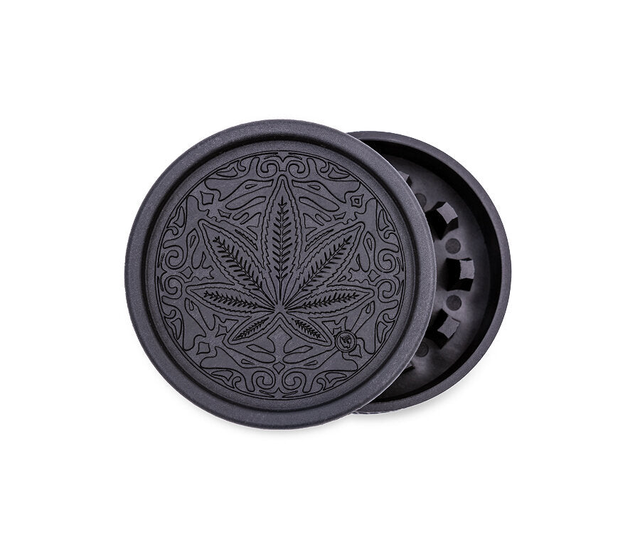 Hemp Grinder - Trance Leaf - 55mm - 2 Layers - Display - 8 Stück