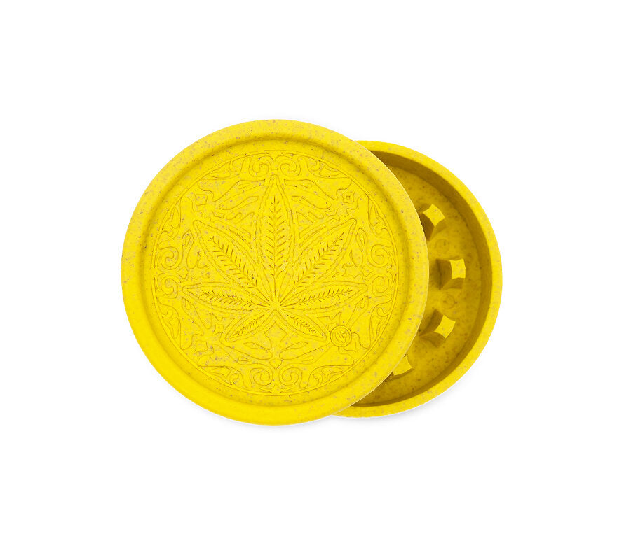 Hemp Grinder - Trance Leaf - 55mm - 2 Layers - Display - 8 Stück