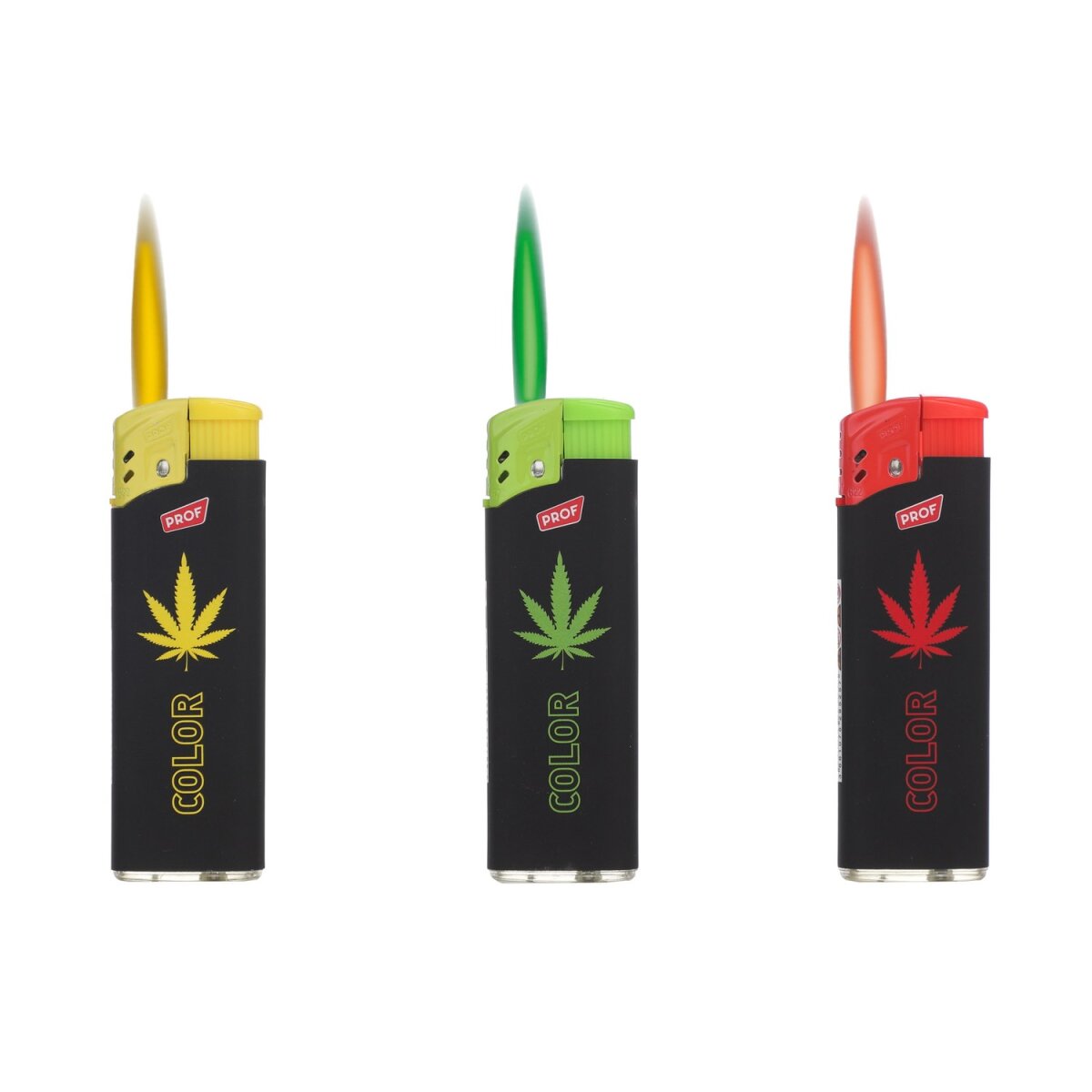 Hemp Leaf Feuerzeug - Turboflame Multicolor - Display - 50 Stück