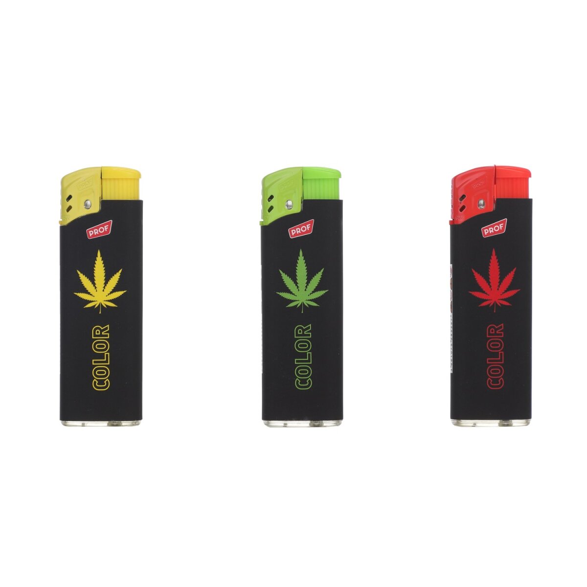 Hemp Leaf Feuerzeug - Turboflame Multicolor - Display - 50 Stück