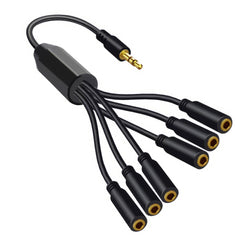 HiDef Audio-Splitter, 3.5 mm Klinke zu 6 x 3.5 mm Buchse