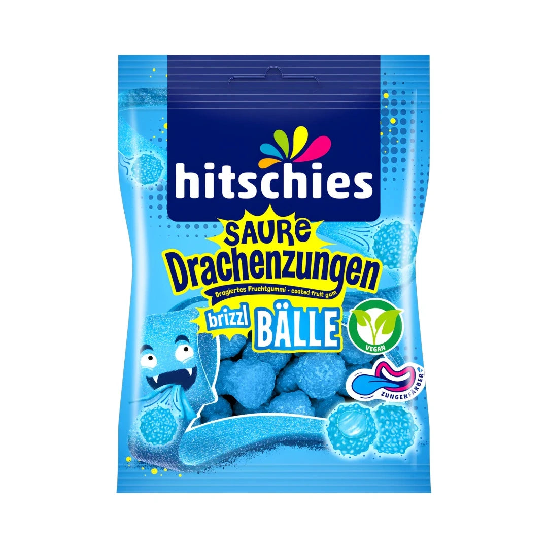 Hitschies Saure Drachenzungen - Brizzl Bälle Blau 100g