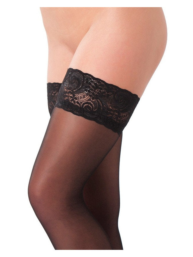 Amorable by Rimba - Halterlose Strümpfe - One Size - Schwarz