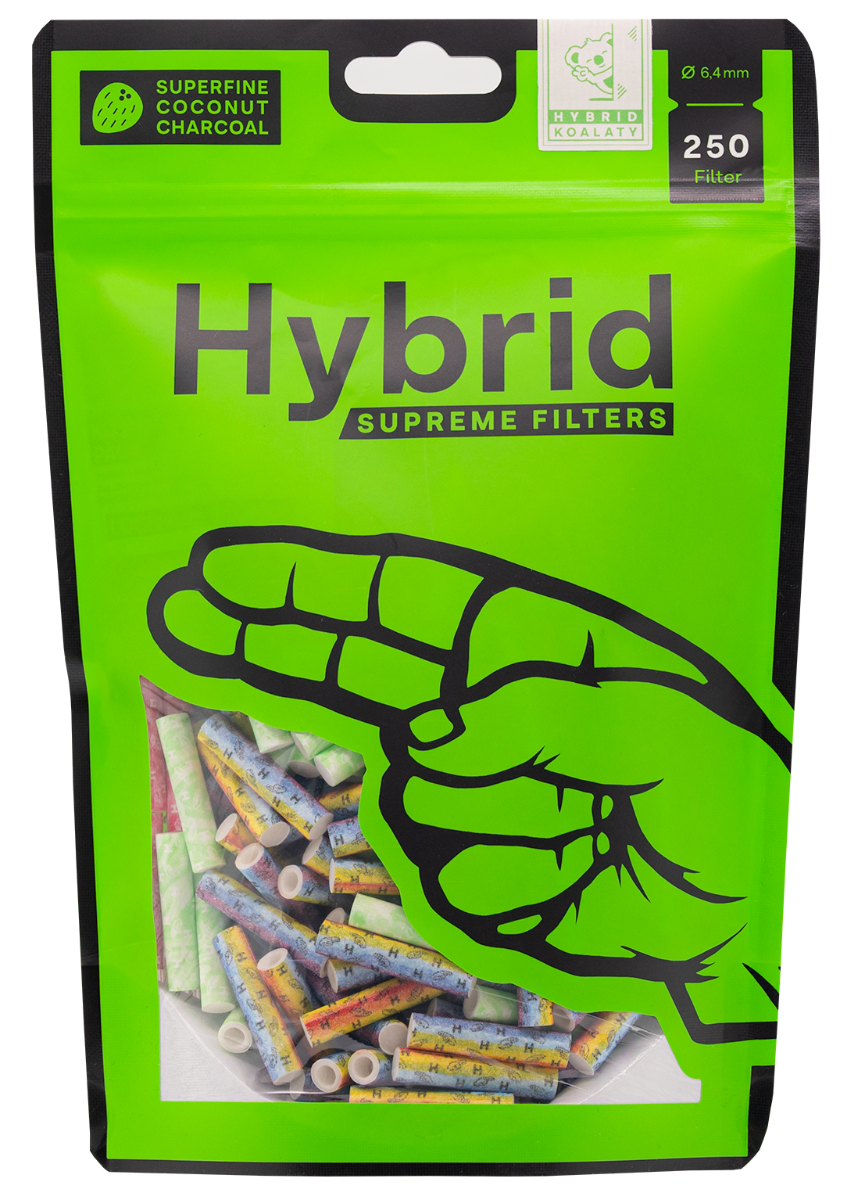 6 x 250er Bag Hybrid Supreme Aktivkohlefilter Bunt - 6.4mm 