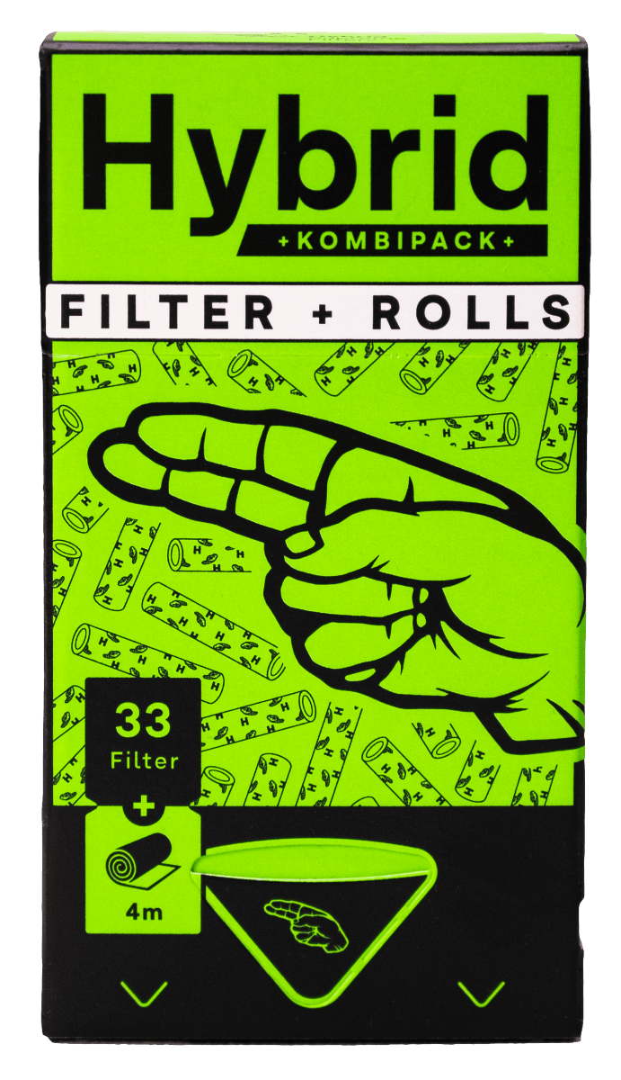 12 x Hybrid Supreme Aktivkohle Filter & Rolls, 33 Stk. 