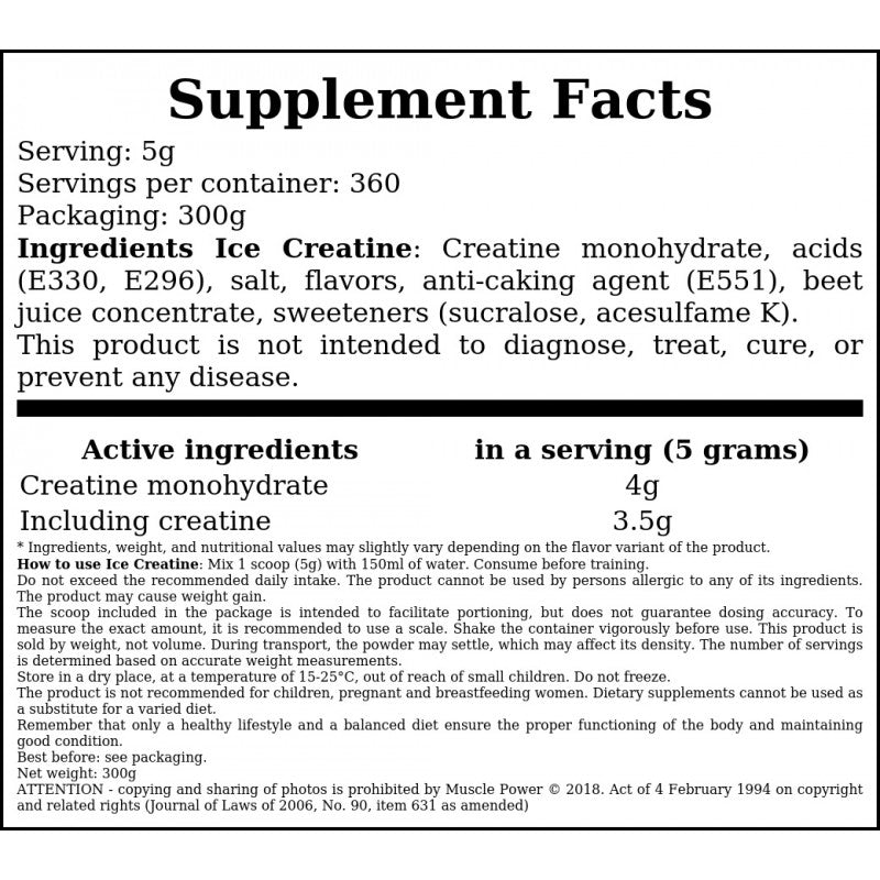 Ice Creatine - 300g - Icy Dragon Fruit