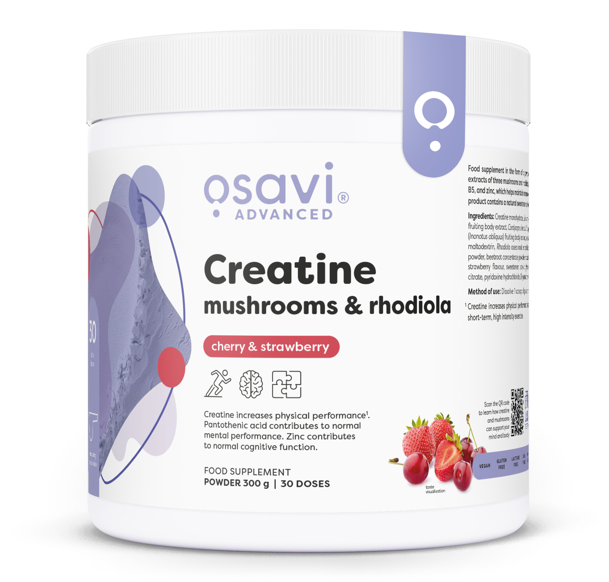 Osavi Creatine, Mushrooms & Rhodiola