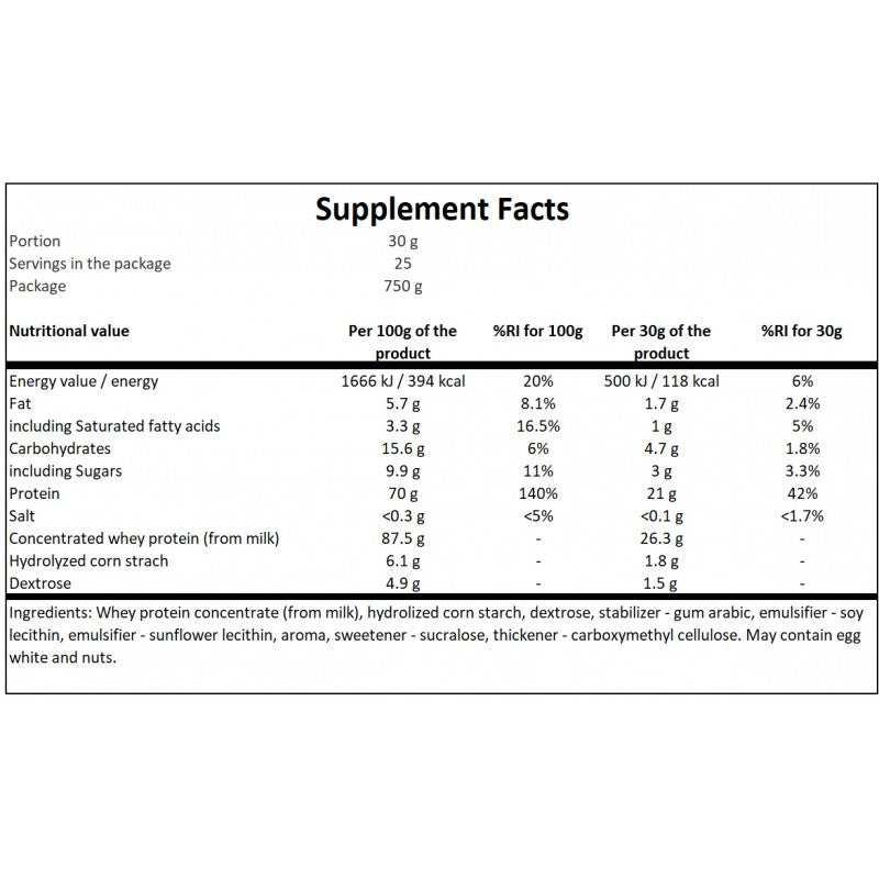 Instant Whey Protein - 750g - Vanilla x16