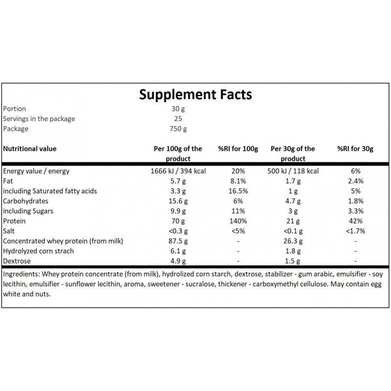 Instant Whey Protein - 750g - White Chocolate