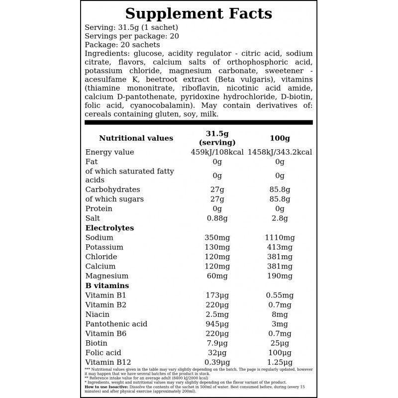 Iso Active - 31,5g - Multifruit x20 x200