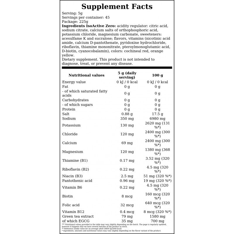 Isoactive Zero - 225g - Lemon