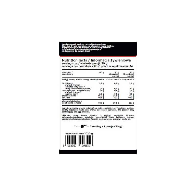 IsoWhey - 1020g - Strawberry