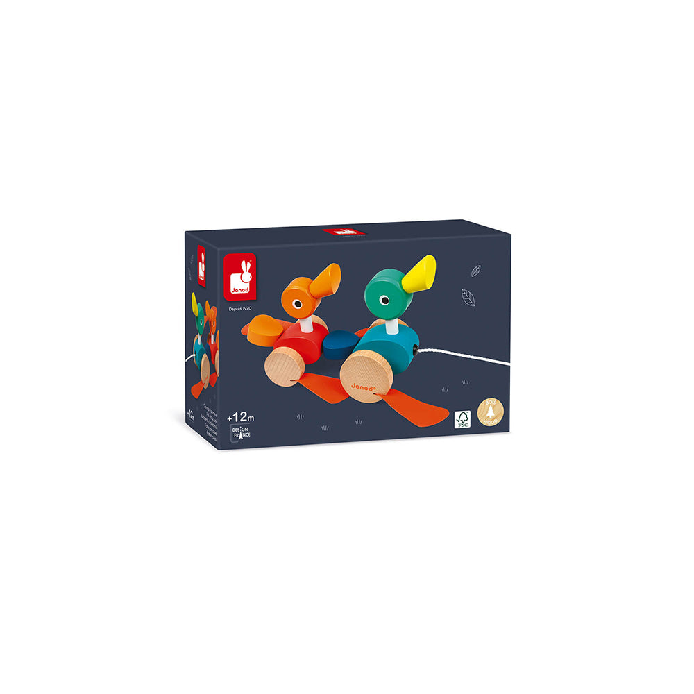 Janod Nachziehspielzeug Entenfamilie