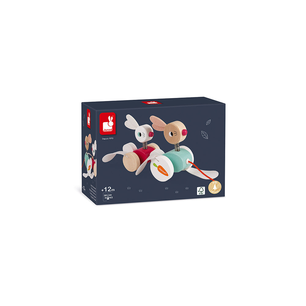 Janod Nachziehspielzeug Hasenfamilie