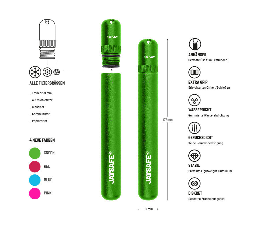JAYSAFE® - Green - Display - 6 Stück