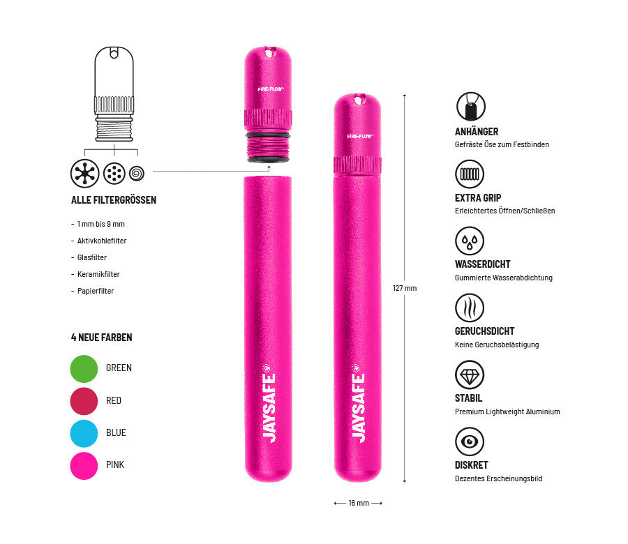 JAYSAFE® - Pink - Display - 6 Stück