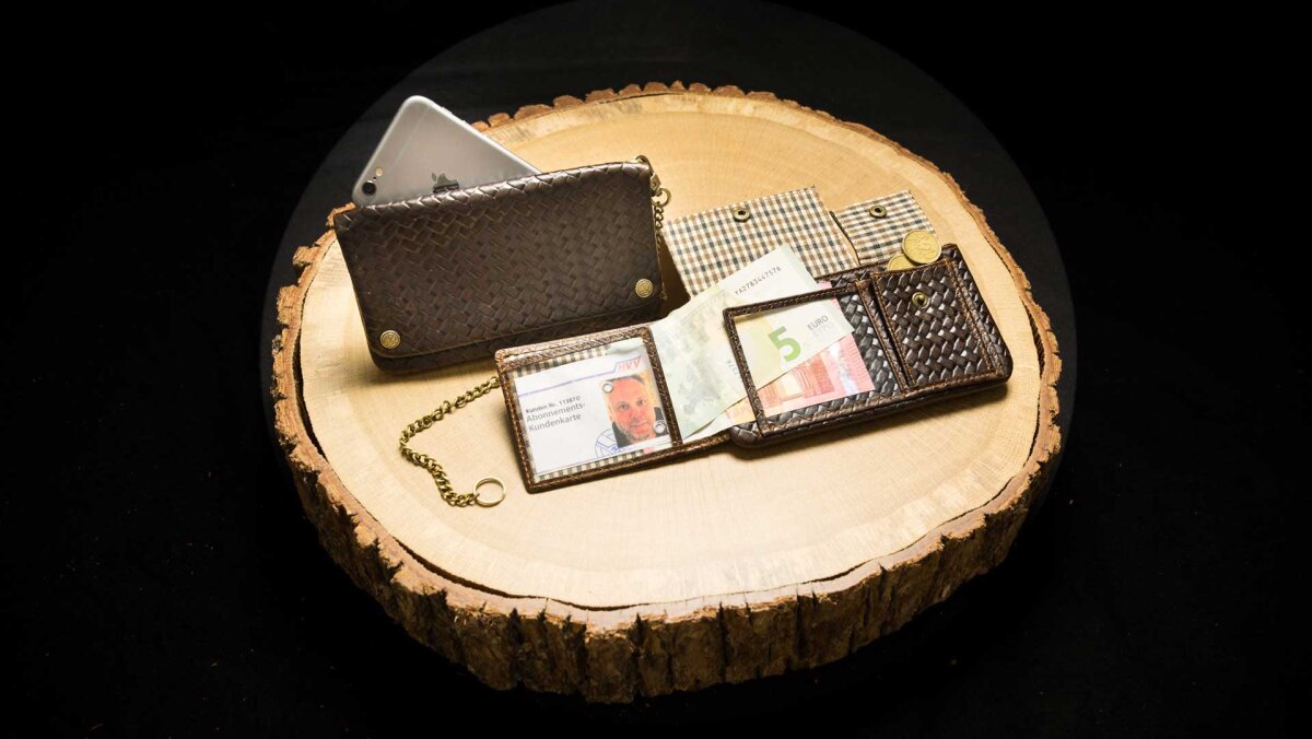 Kavatza - Tabak Portemonnaie SMALL WOVEN HAVANA - Brown