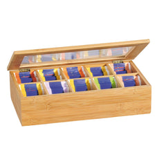 Kesper Teebox Bambus mit 10 Fächern