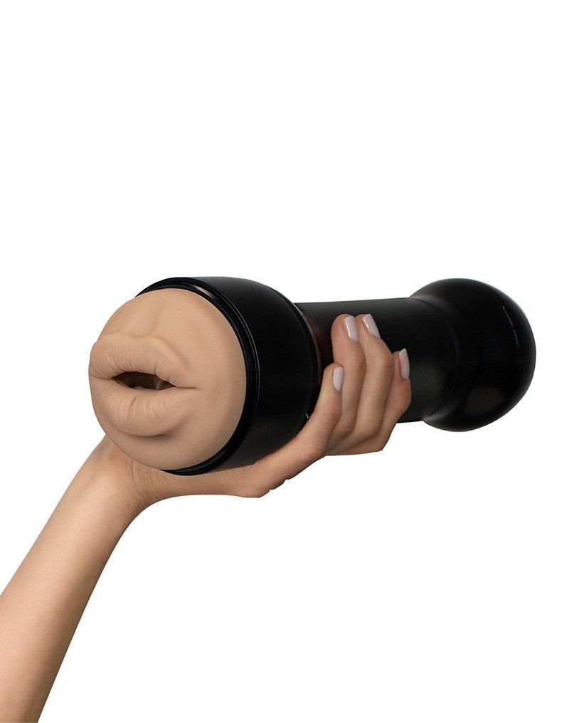Kiiroo - Combo Set aus Interaktiver Saugmasturbator PowerBlow und FeelStar Victoria June Mouth Stroker - Schwarz