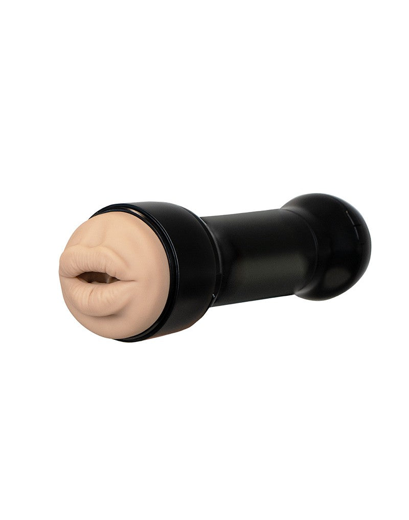 Kiiroo - Combo Set aus Interaktiver Saugmasturbator PowerBlow und FeelStar Victoria June Mouth Stroker - Schwarz
