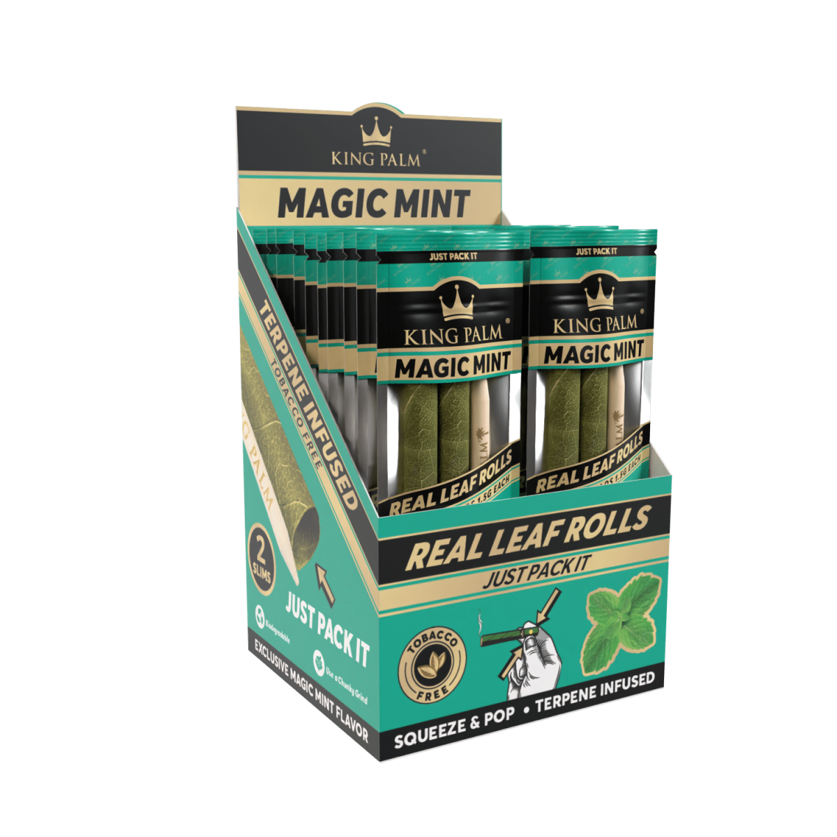 King Palm - Slim - 2 Stück - Magic Mint - Display - 20 Stück