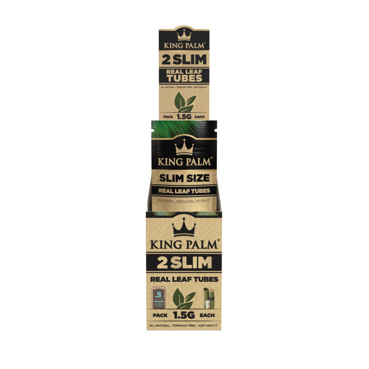 King Palm - Slim - 2 Stück - Natural - Display - 20 Stück
