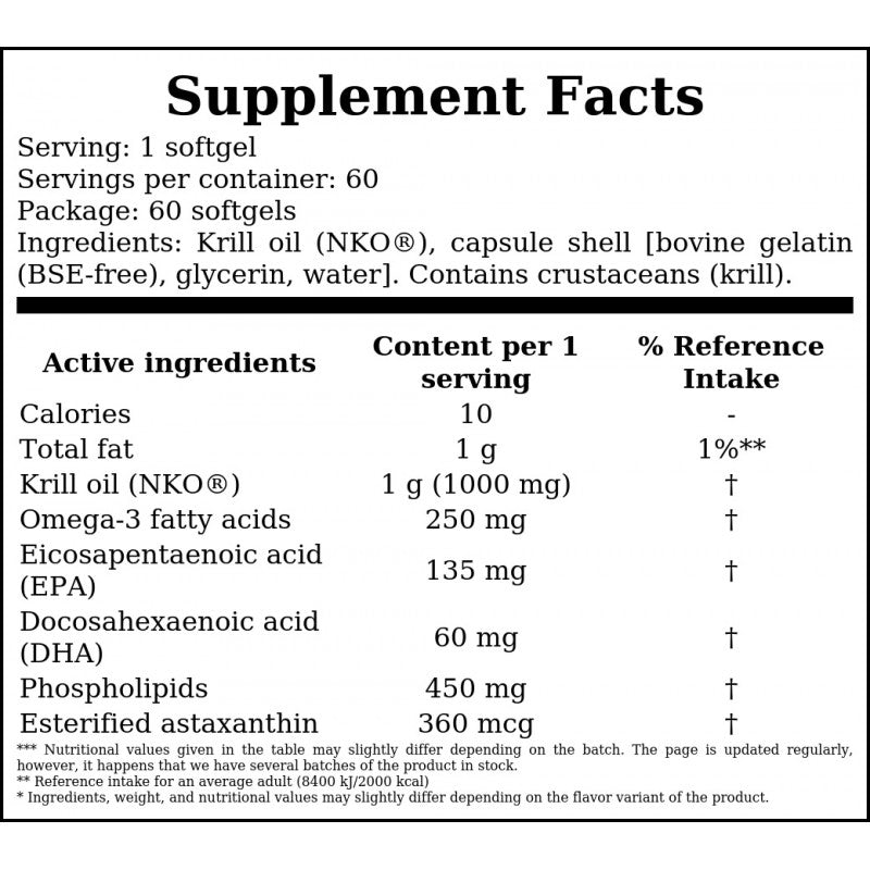 Krill Oil 1000mg - 60softgels