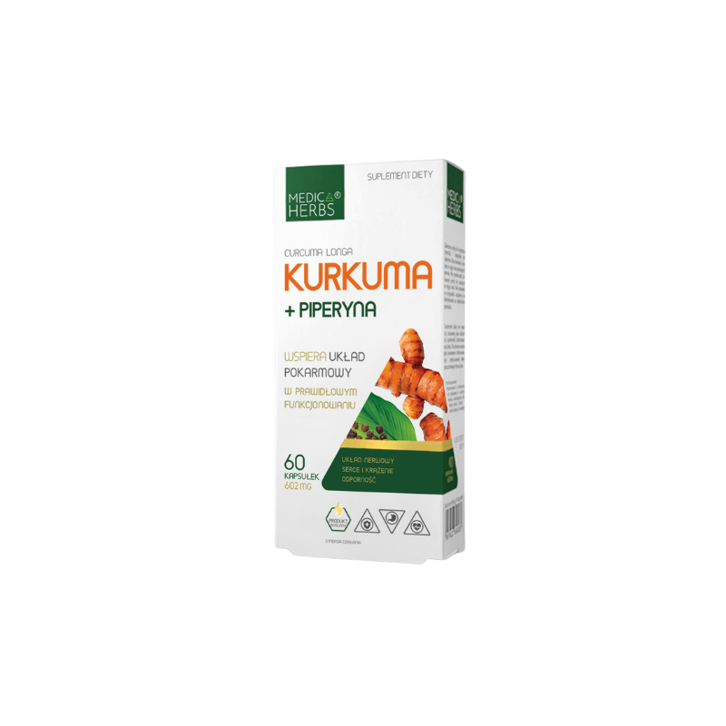 Turmeric + Piperine 602mg (Kurkuma + Piperyna) - 60caps