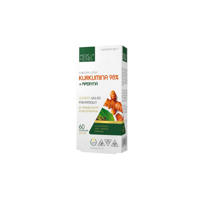 Curcumin 98% + Piperine (Kurkumina + Piperyna) - 60caps