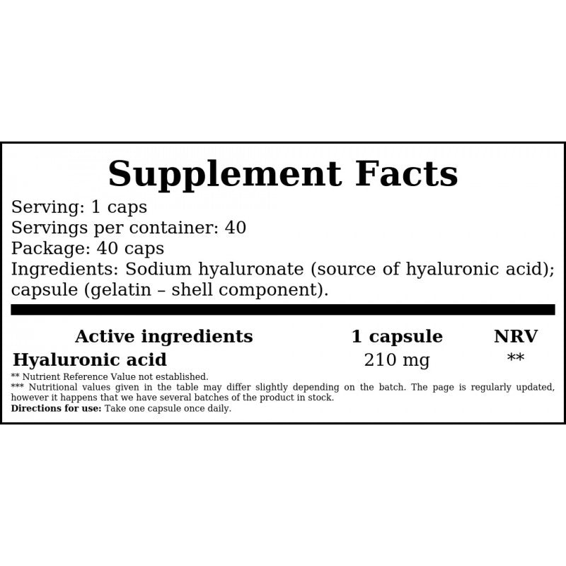 Hyaluronsäure - 40caps