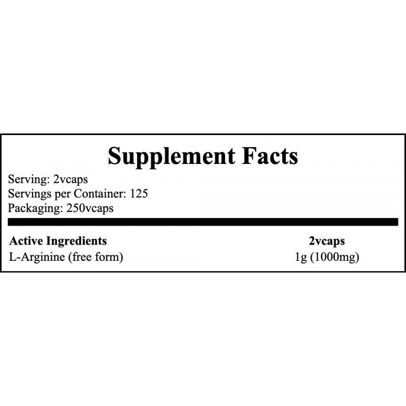 L-Arginine 500mg - 250vcaps.