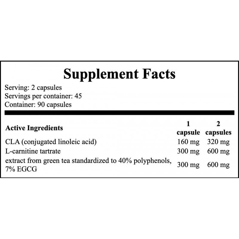 L-Carnitine Green Tea+CLA - 90caps. x12